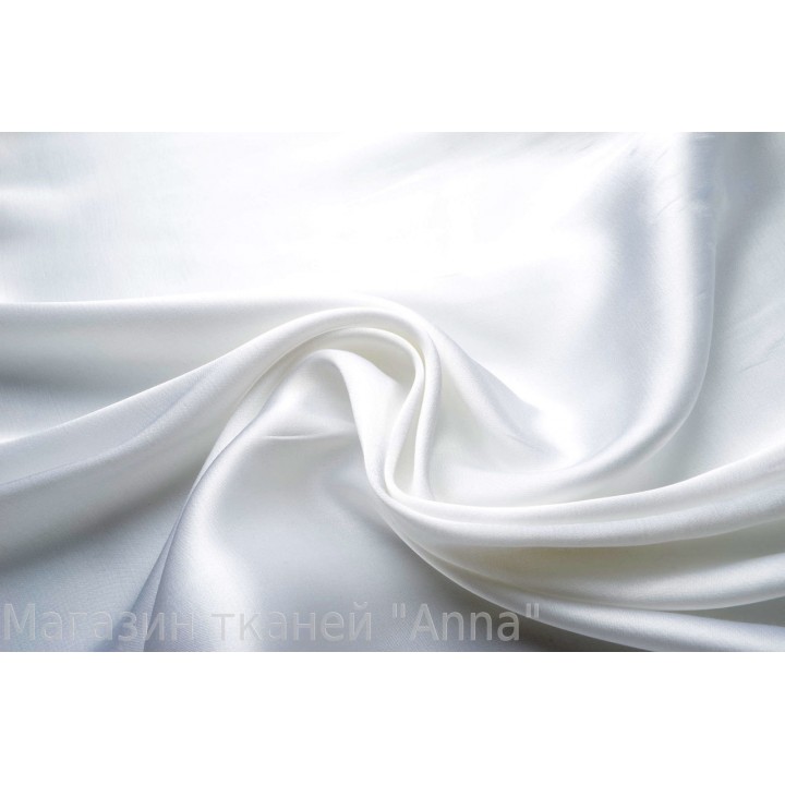 Атласная ткань белого цвета с вискозой