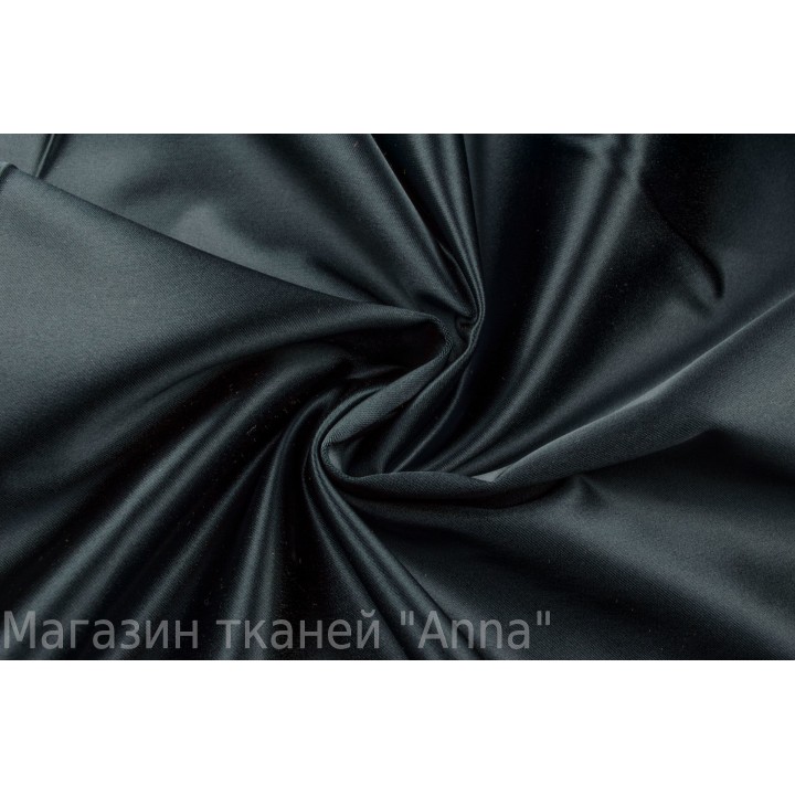 Атласная ткань Armani темного сине зеленого цвета