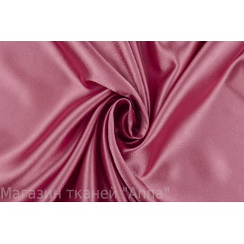Атласная костюмно-плательная ткань розового цвета с легким блеском