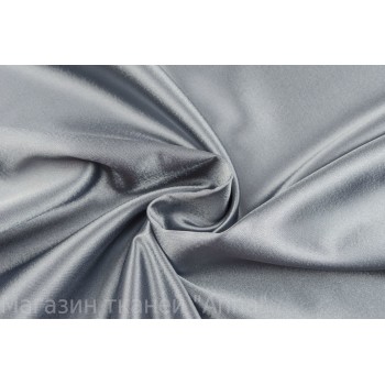 Атласная костюмно-плательная ткань серого цвета с легким блеском