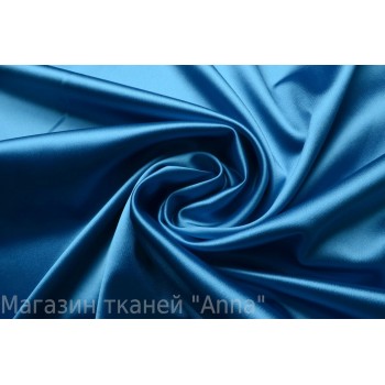 Яркий голубой плотный атлас Armai - полунатуральная ткань для вечернего платья