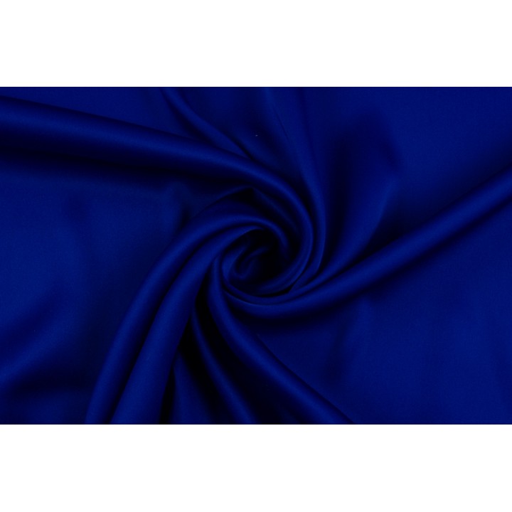 Атласный шелк с ацетатом насыщенного синего цвета