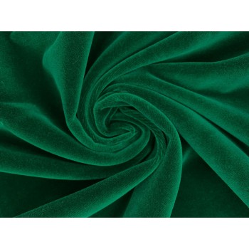 Натуральный хлопковый бархат, оттенок - изумруд, ярко-зеленый