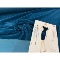 Бархат на хлопковой основе бирюзового цвета