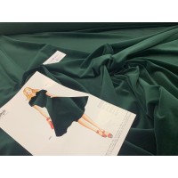 Бархат на хлопковой основе темно-зеленого цвета