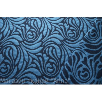 Плотная ткань с рисунком в синих тонах