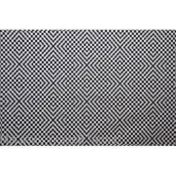 Жаккард хлопковый в черно белую мелкую клетку с эффектом 3D