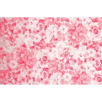 Плотный жаккард с мягкой поверхностью - цветы в алом цвете.