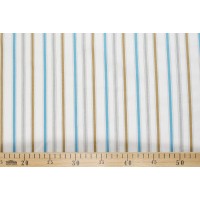 Хлопок белый в полоску белого и золотого цвета