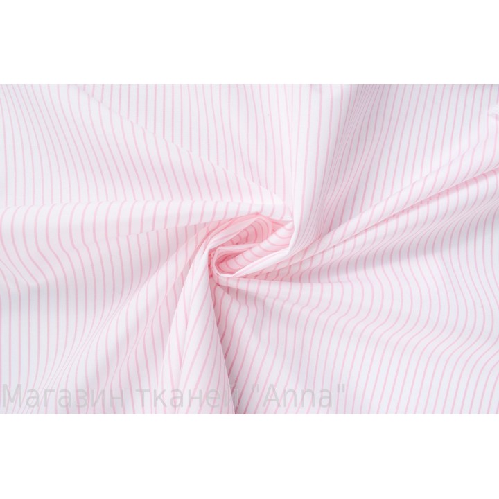 Классический рубашечный хлопок - узкая розовая полоска