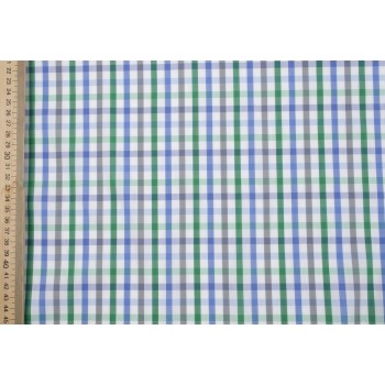 Мелкая клетка в голубом и зеленом цвете для рубашки или платья
