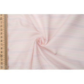 Хлопок для классической сорочки в светло-розовом цвете и бледной полоской