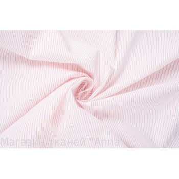 Рубашечный хлопок с узкой розовой продольной полоской