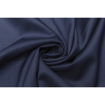 Темно синяя костюмная шерсть с эластаном