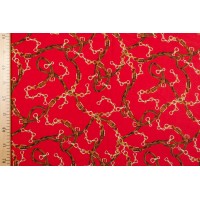 Ярко-красный штапель с цепочками