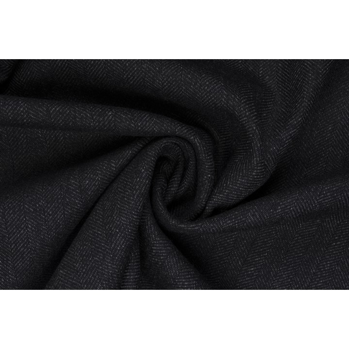 Темно-серая шерсть Елочка - классический офисный вариант костюмной ткани