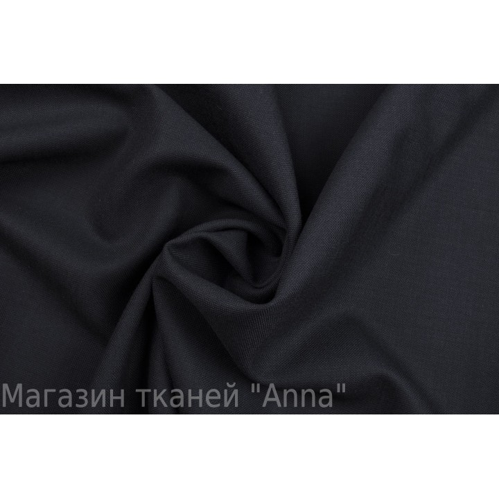 Черная костюмная шерсть для платья или костюма
