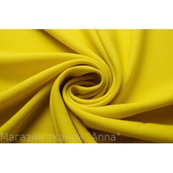 Мягкая рыхлая шерсть-креп с эластаном в желтом цвете