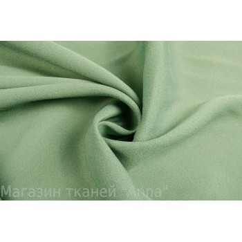 Костюмная ткань крепового плетения теплого зеленого оттенка