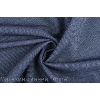 Темно-синяя шерсть с эффектом меланж, текстура напоминает джинс