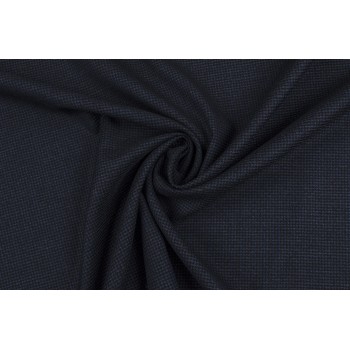 Черная костюмная шерсть с яркими вкраплениями синего цвета