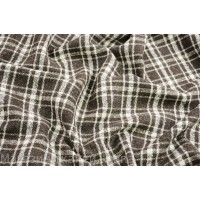 Мягкая коричневая костюмная шерсть в клетку