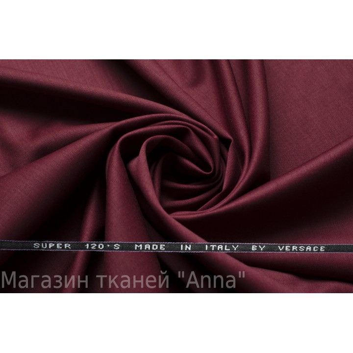 Костюмная шерсть Versace super 120 - темно-бордовый