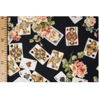 Костюмно-плательная вискоза с картами D&G 