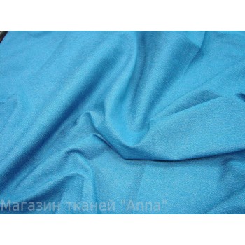 Мягкий коттон голубого цвета с рельефной текстурой ткани