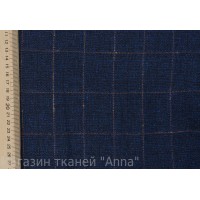 Темно-синий лен с клеткой 5*5 см