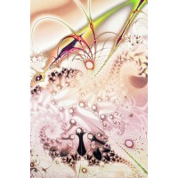 Полупрозрачный шелковый батист с оригинальным узором в пастельных тонах