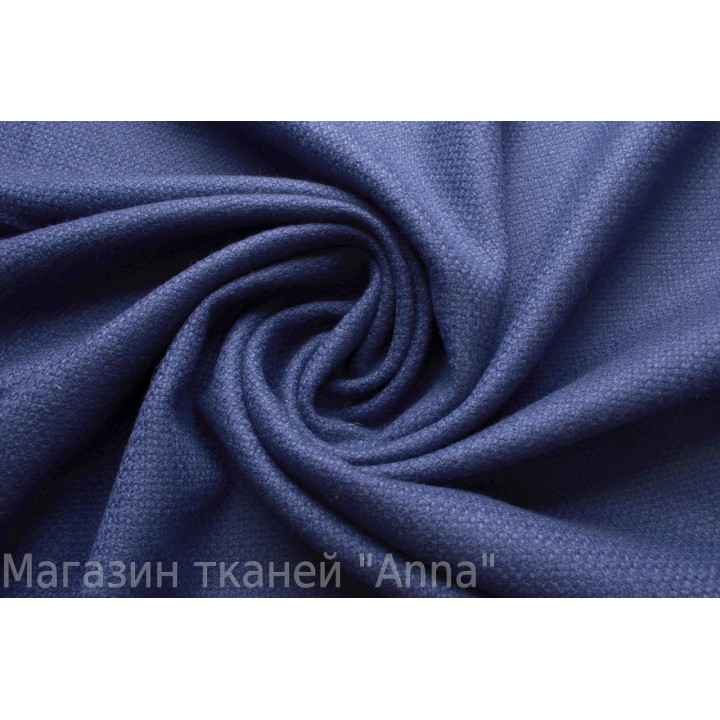 Темно синяя пальтовая шерсть с рельефной поверхностью