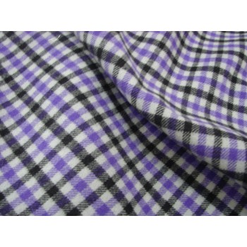 Двусторонняя пальтовая ткань в фиолетово-черную клетку