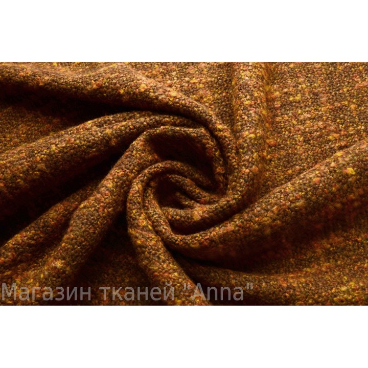 пальтовая ткань в стиле Chanel в коричневой гамме