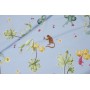 Плотная хлопковая ткань - мартышки, кактусы и пальмы на нежно-голубом фоне