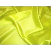 Желто-лимонный атласный шелк с салатовым отливом