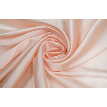 Атласный шелк стрейч нежного персикового цвета с розовым оттенком