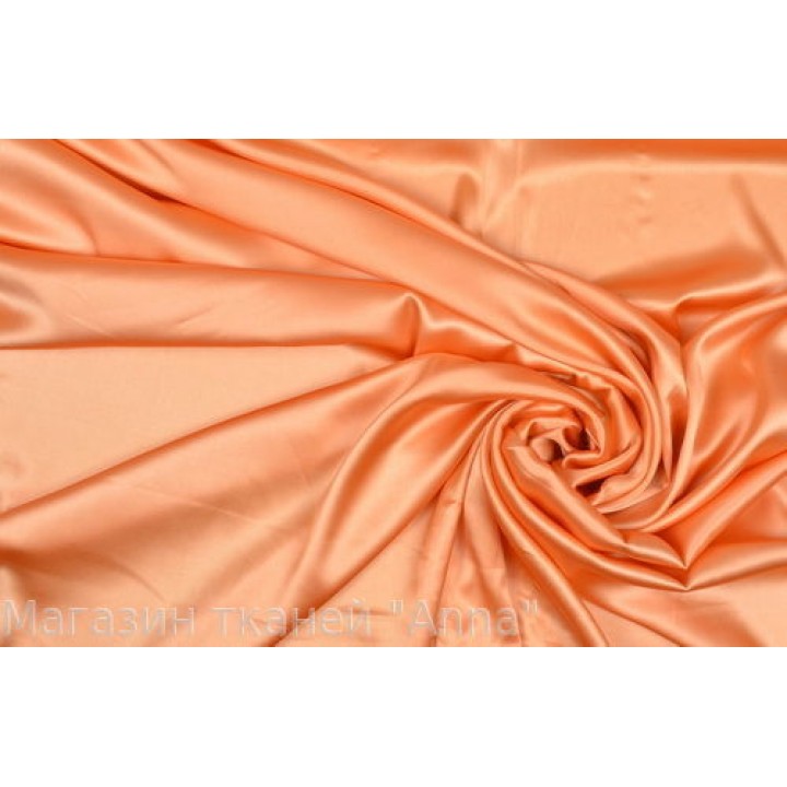 Светлый оранжевый атласный шелк, персиковый