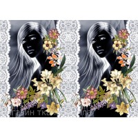 Шелк цветной Prada - портрет девушка с цветами