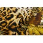 Натуральный шелк с леопардовым принтом и завитками