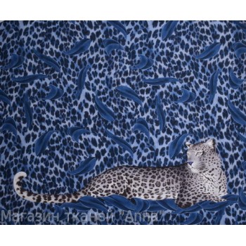 Крепдешин с изображением леопарда