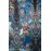 Индийские узоры пейсли с мелкими цветами - в синих тонах на крепдешине