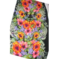 Цветочный крепдешин с элементами кружева