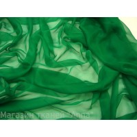 Шифон шелковый классического зеленого цвета