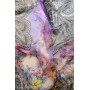 Шелковый шифон купонный с цветами и узорами