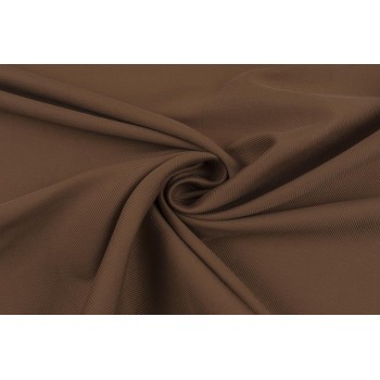 Костюмная плательная коричневая смесовая ткань для платья