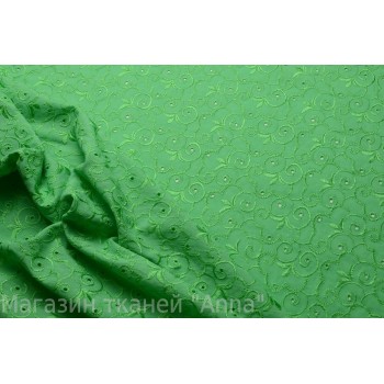 Хлопковое шитье насыщенного зеленого цвета