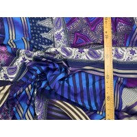 Рубашечный штапель в сине фиолетовой гамме