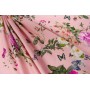 Вискозный штапель с цветами на розовой основе и бабочками