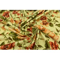 Хлопковый трикотаж с цветами по всему полотну